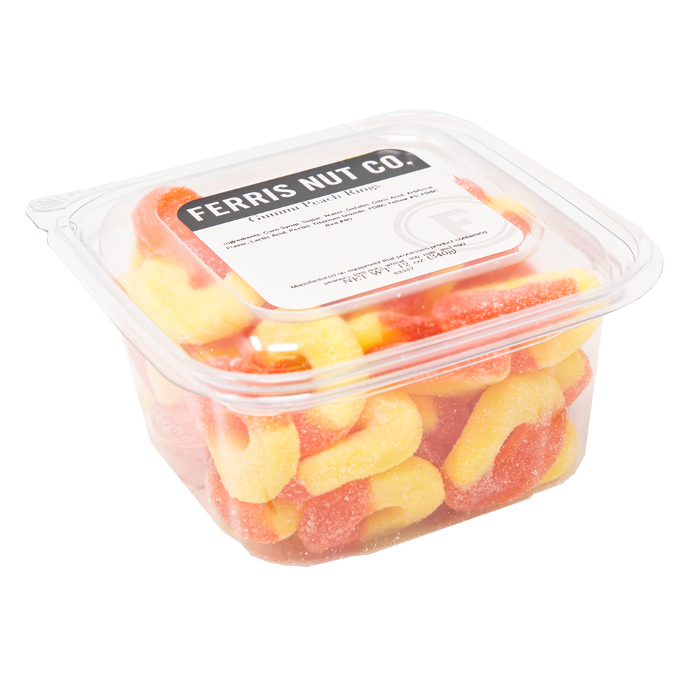 Gummi Peach Rings 12 oz. | Ferris Nut Co. – Ferris Coffee & Nut Co.