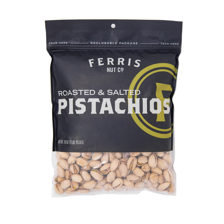 ferris nuts, 16-ounce bag, roasted salted pistachios