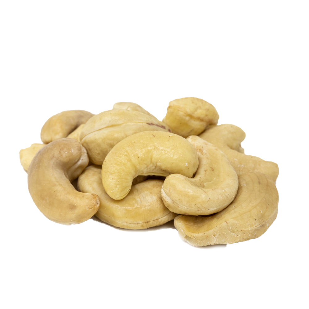 Pile of raw jumbo cashews