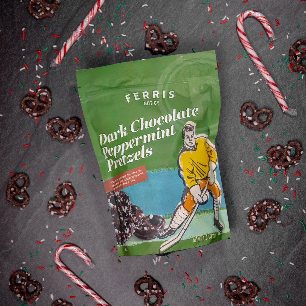 Peppermint Dark Chocolate Pretzels 11 oz.