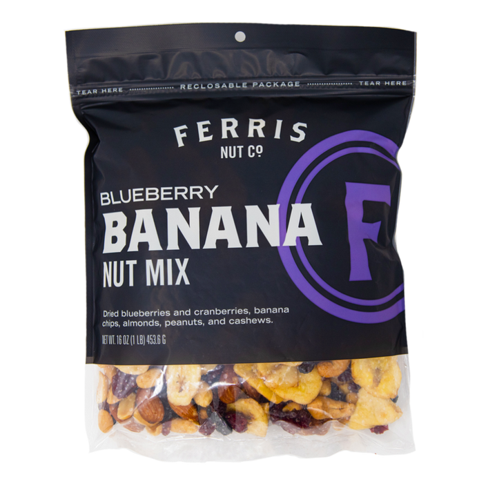 Blueberry Banana Nut Mix (Roasted Salted) 16 oz.