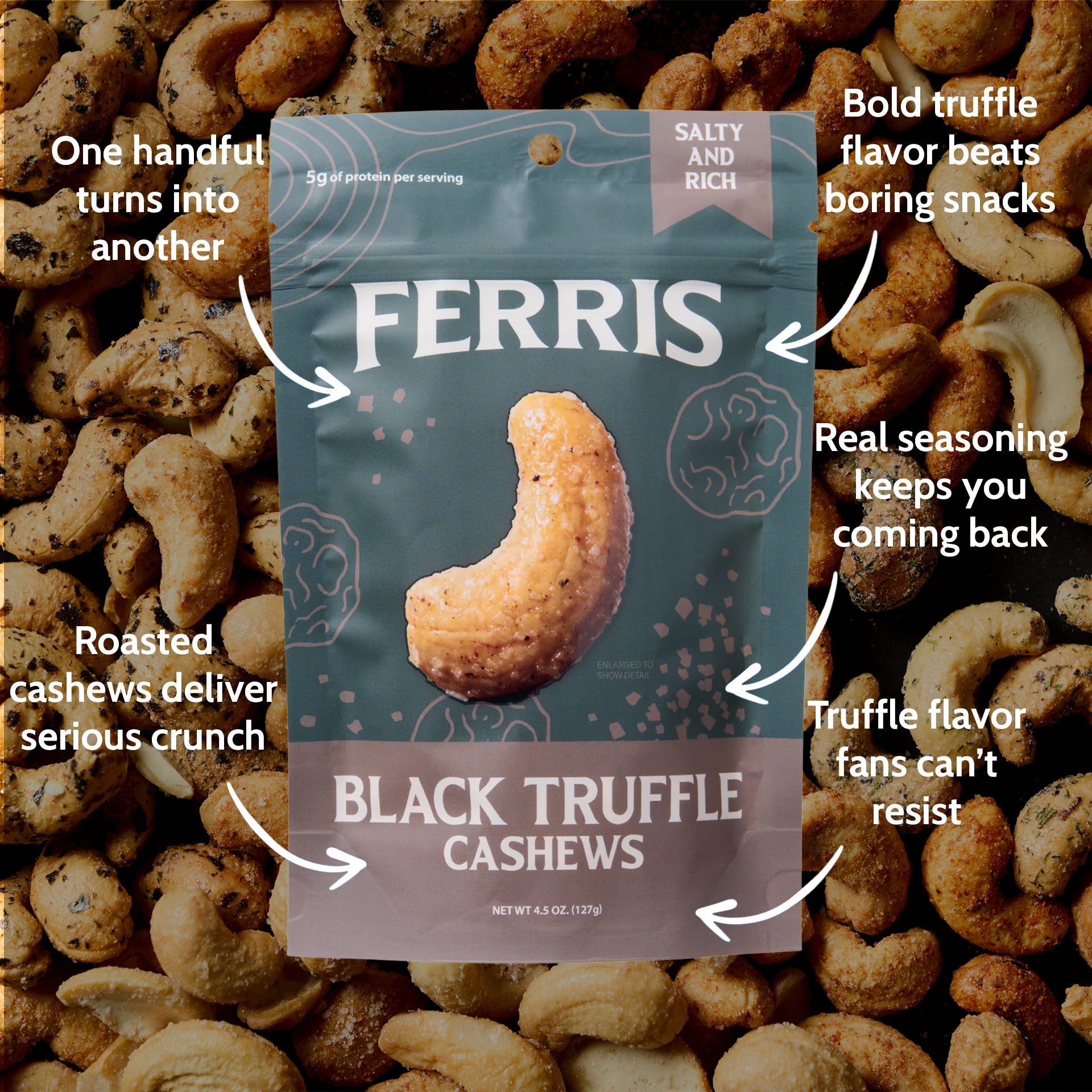Black Truffle Salt Cashews | Ferris Nut Co. – Ferris Coffee & Nut Co.