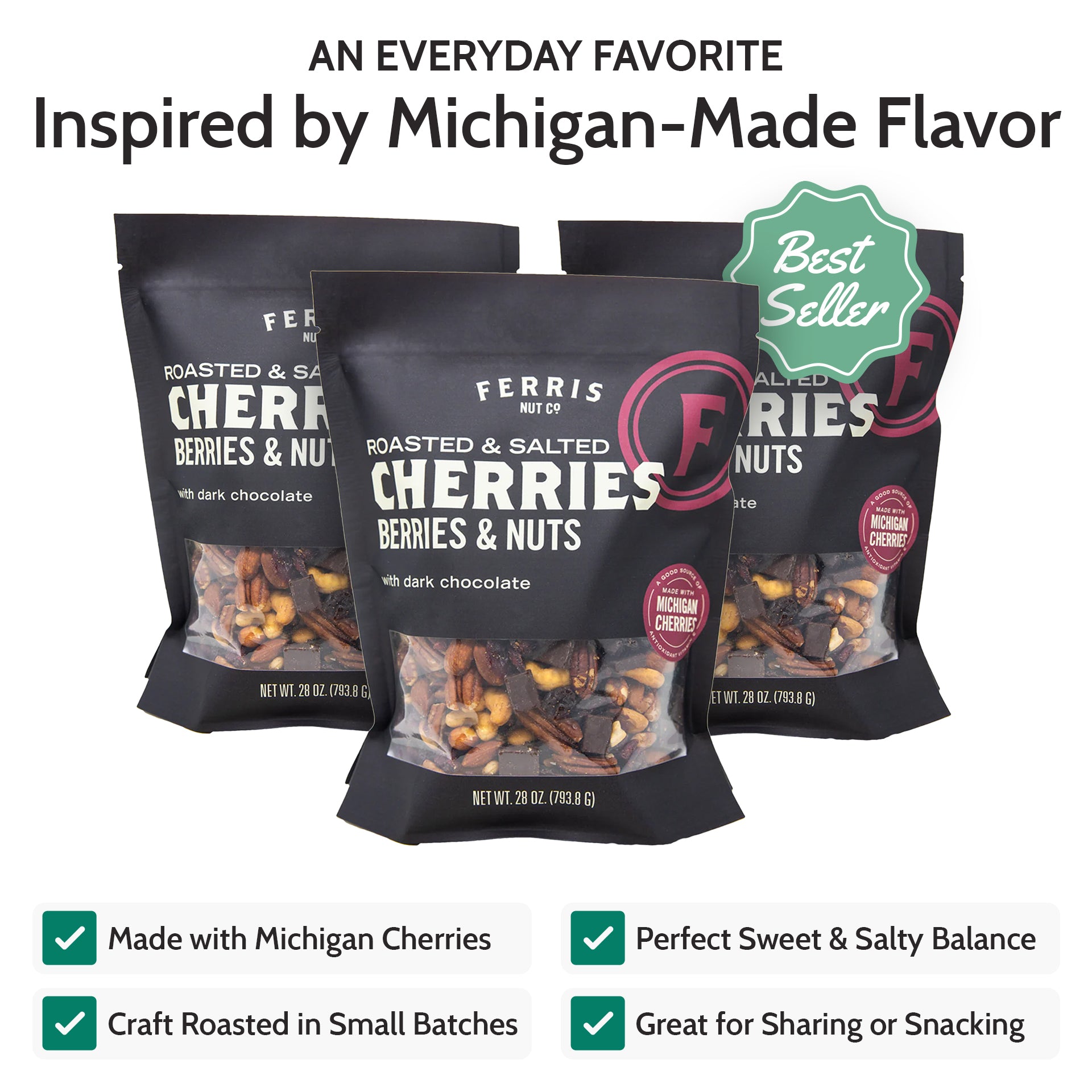 Best-selling Cherries, Berries & Nuts with Dark Chocolate Trail