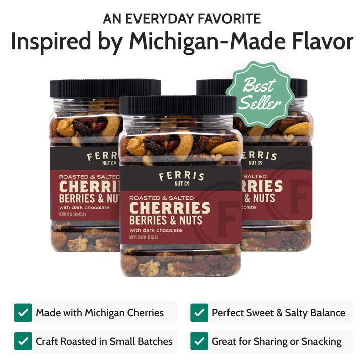 Cherries, Berries & Nuts with Dark Chocolate (Roasted Salted) 16 oz.