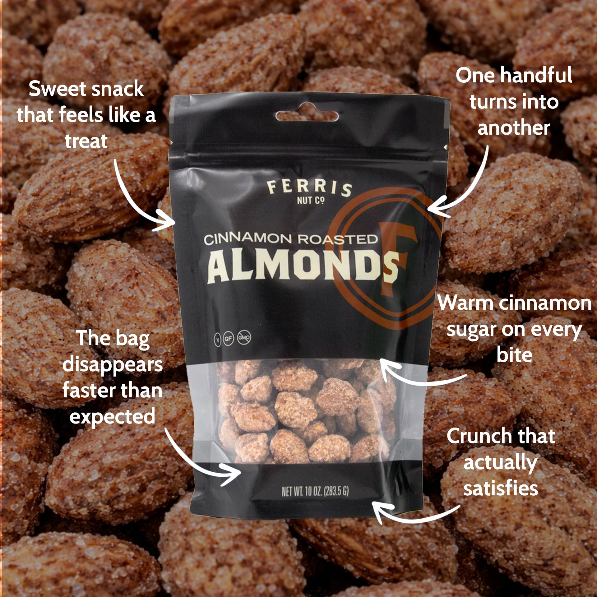 Cinnamon Roasted Almonds | Ferris Nut – Ferris Coffee & Nut Co.