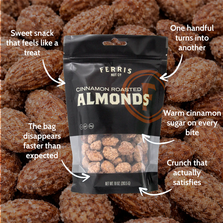 Cinnamon Roasted Almonds 10 oz.