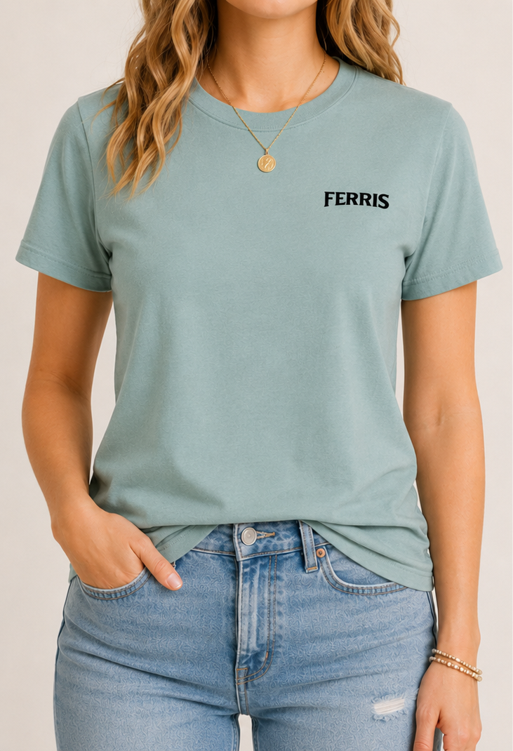 Ferris Coffee Plant Tee - Dusty Blue