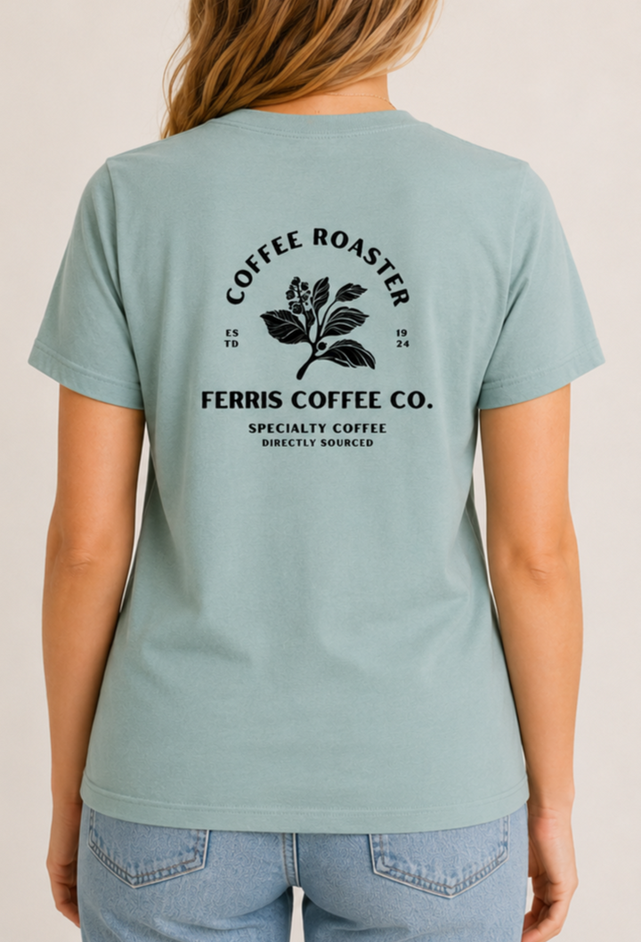 Ferris Coffee Plant Tee - Dusty Blue