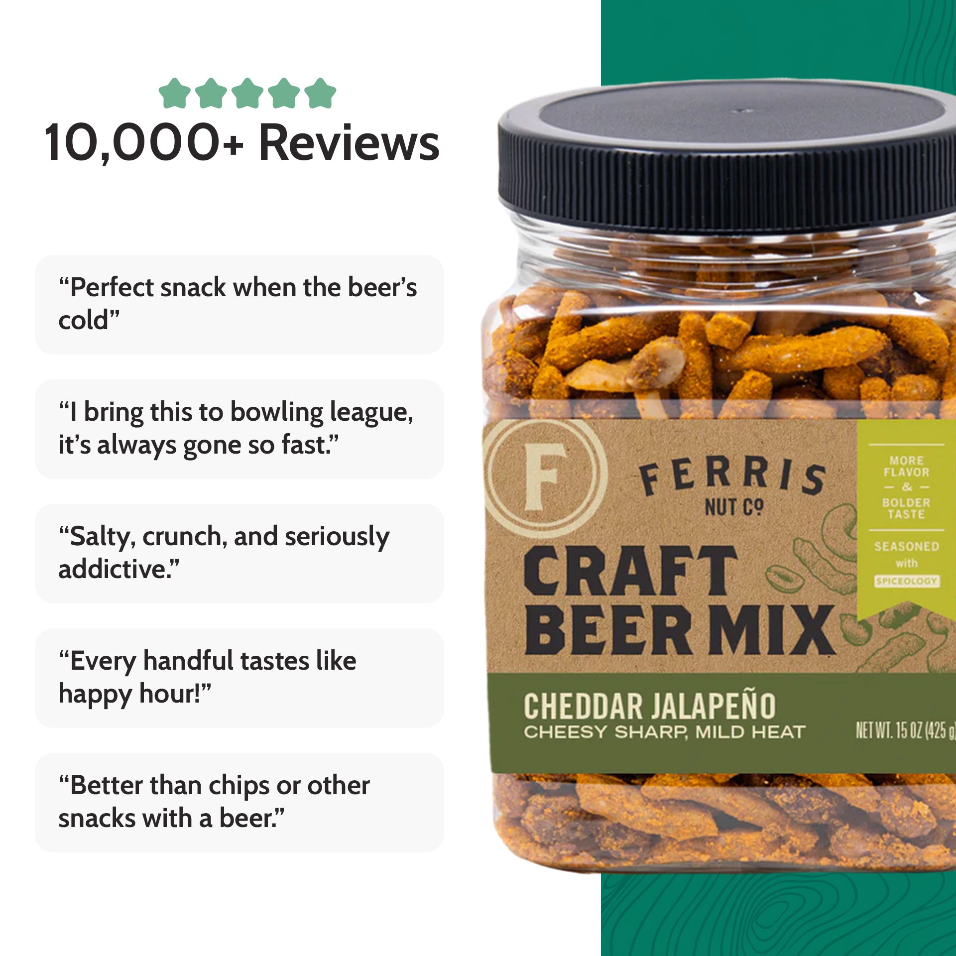 Cheddar Jalapeño Craft Beer Mix | Ferris Nut Co. – Ferris Coffee