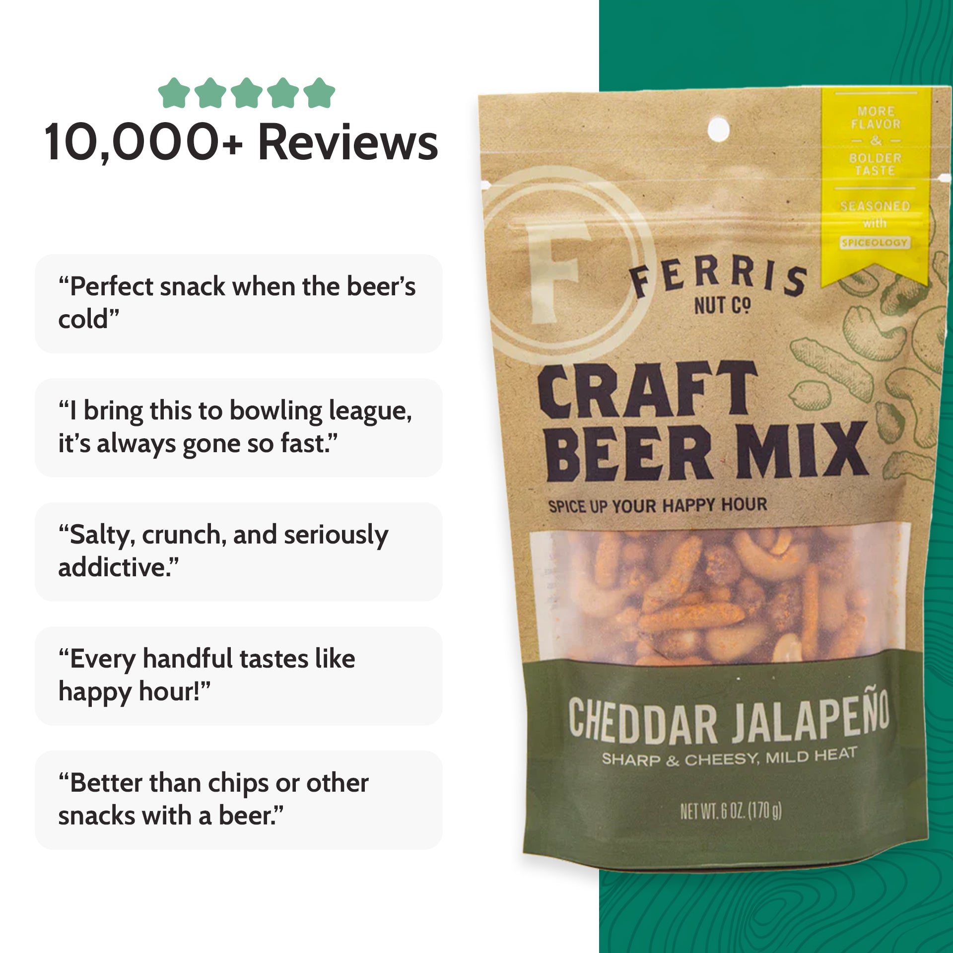 Cheddar Jalapeño Craft Beer Mix - 6 oz | Ferris Nut Co. – Ferris