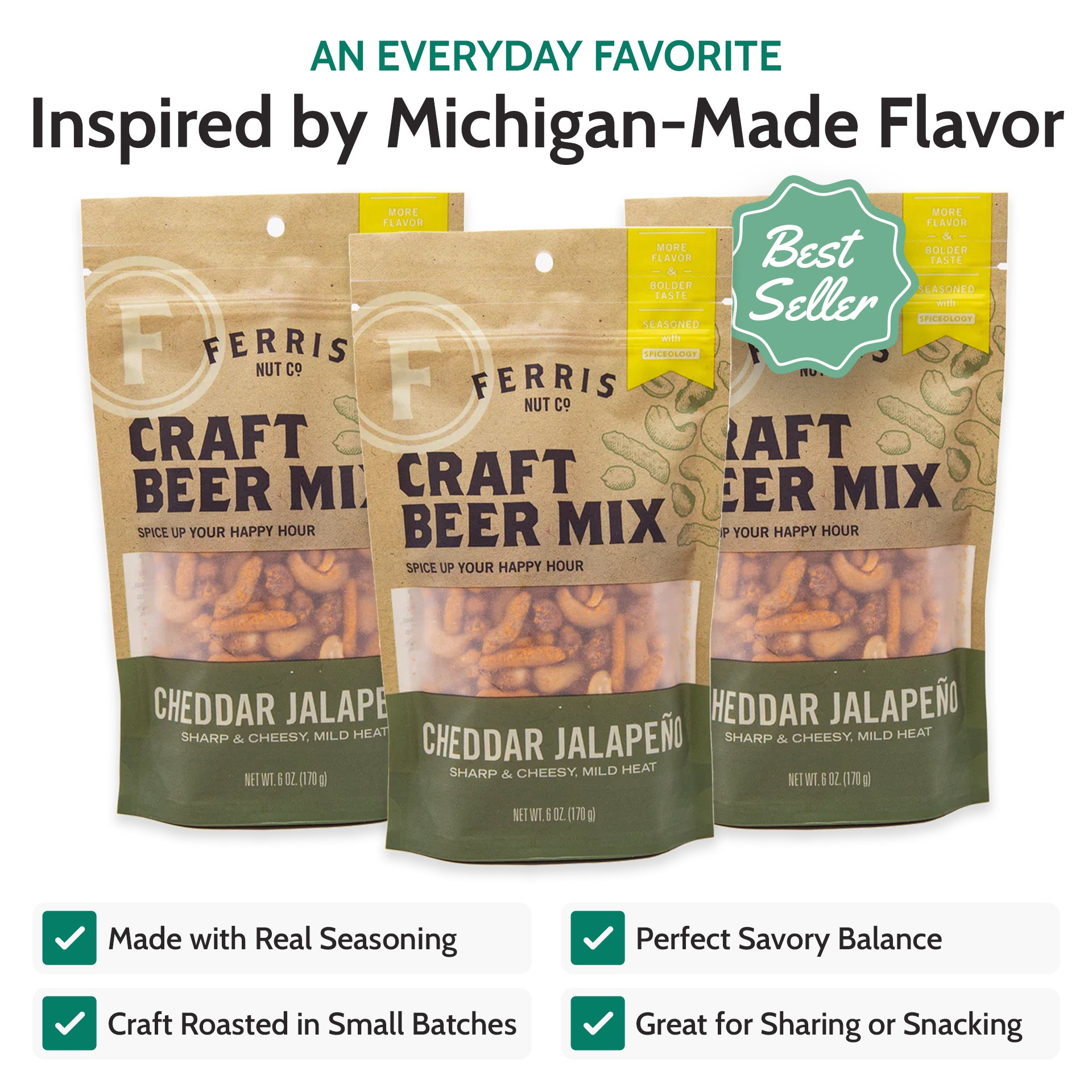 Cheddar Jalapeño Craft Beer Mix - 6 oz | Ferris Nut Co. – Ferris