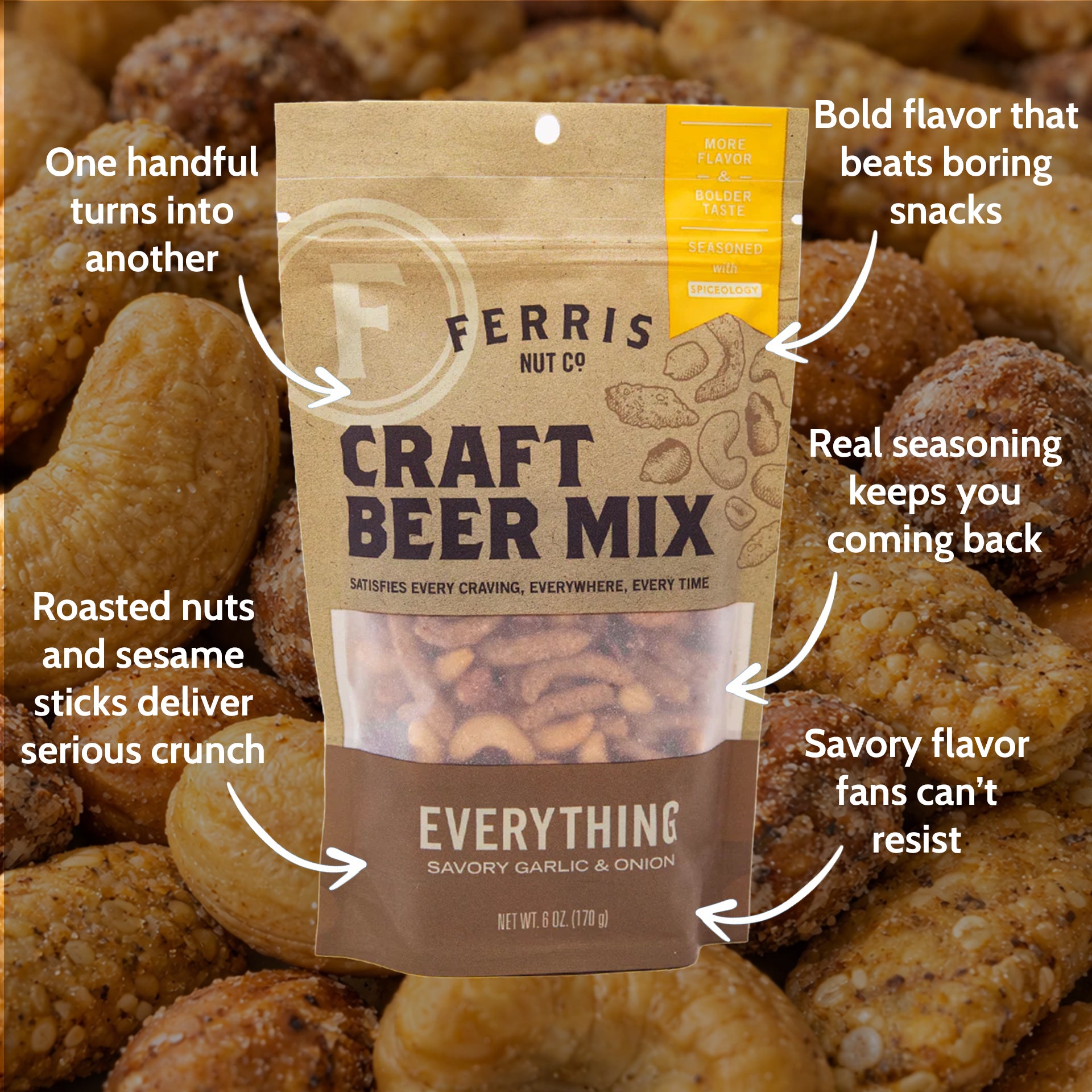 Everything flavored Craft Beer Mix - 6 oz | Ferris Nut Co