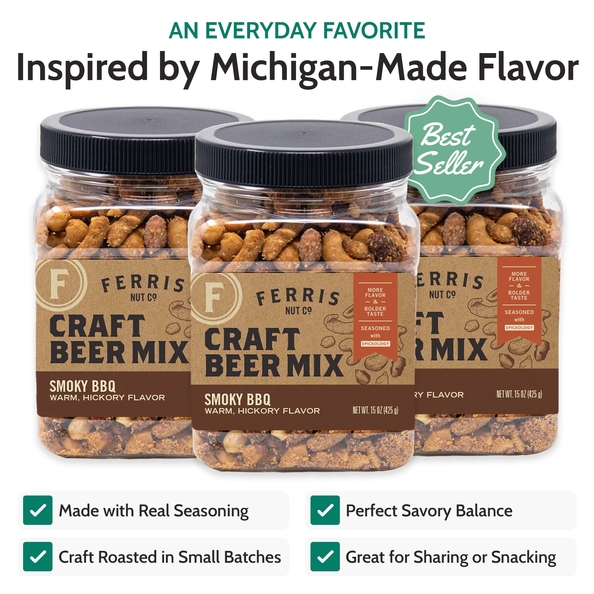 Hickory Smoky BBQ Craft Beer Nut Mix | Ferris Nut Co. – Ferris