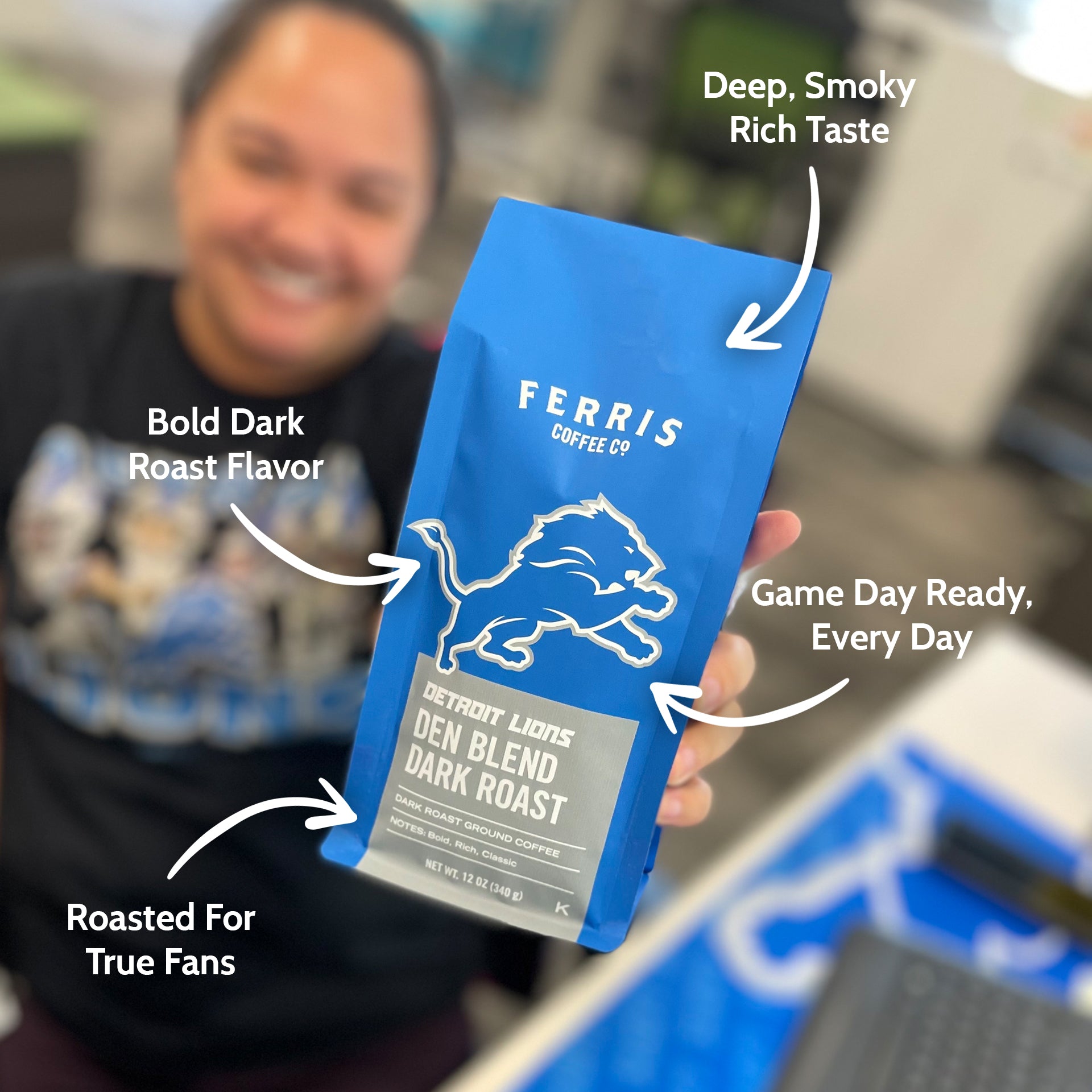 Den Blend Dark Roast by Ferris Coffee, the Official Coffee of The