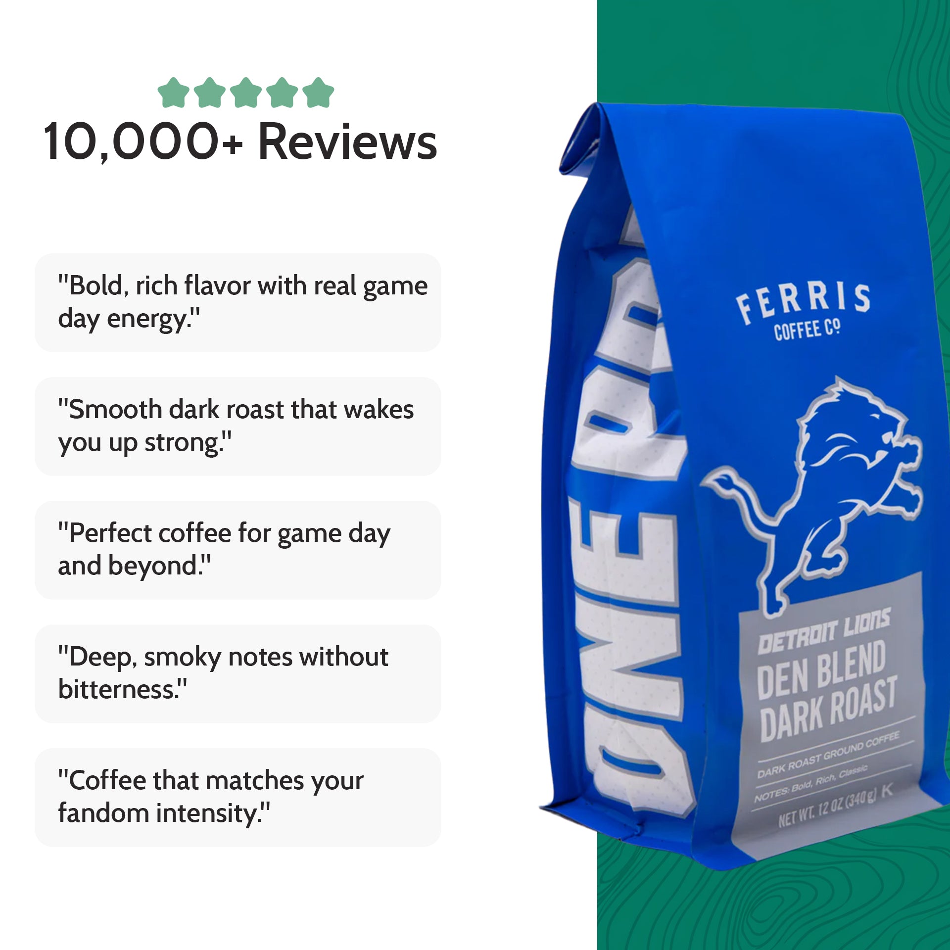 Den Blend Dark Roast by Ferris Coffee, the Official Coffee of The