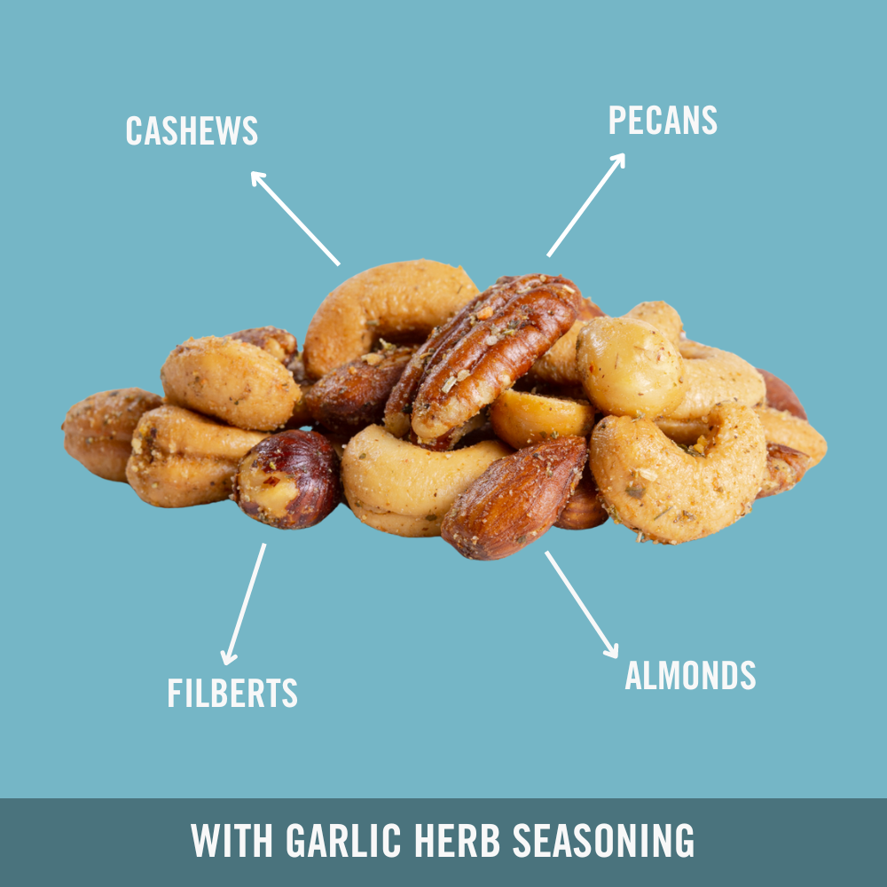 Garlic Herb Deluxe Mixed Nuts Can 8 oz.