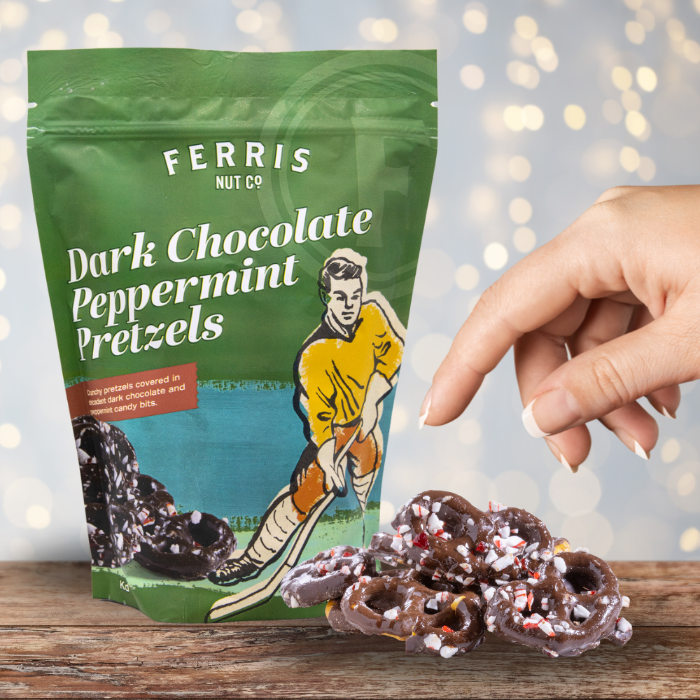 Peppermint Dark Chocolate Pretzels 11 oz.