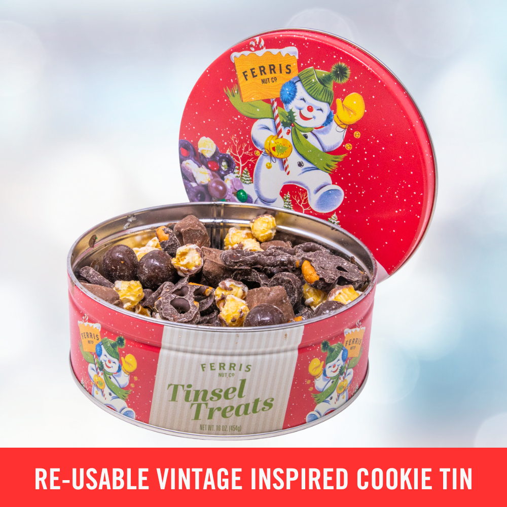 Tinsel Treats Tin 16 oz.