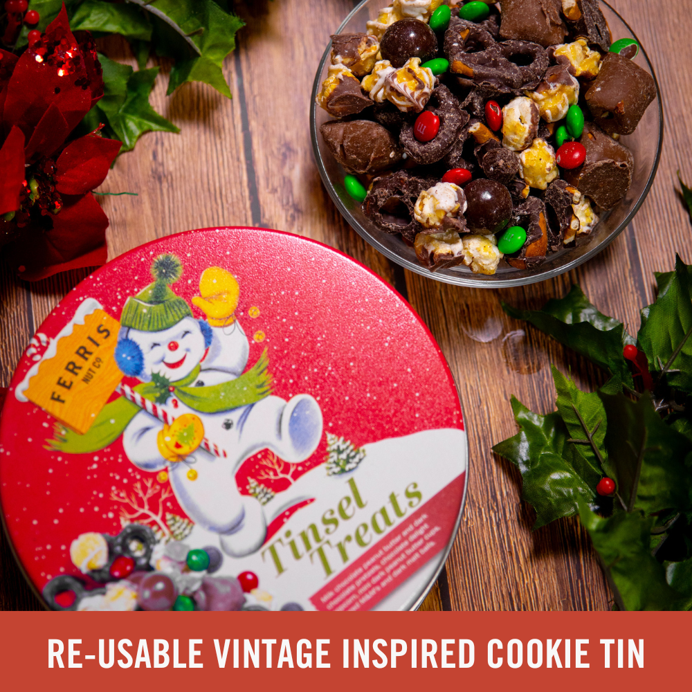 Tinsel Treats Tin 16 oz.