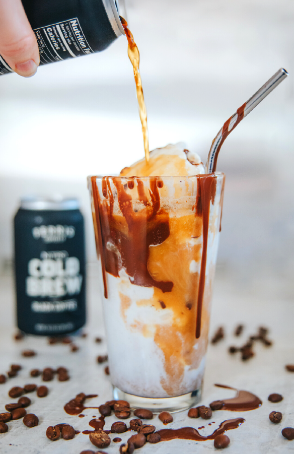 Cold Brew and Ice cream pour