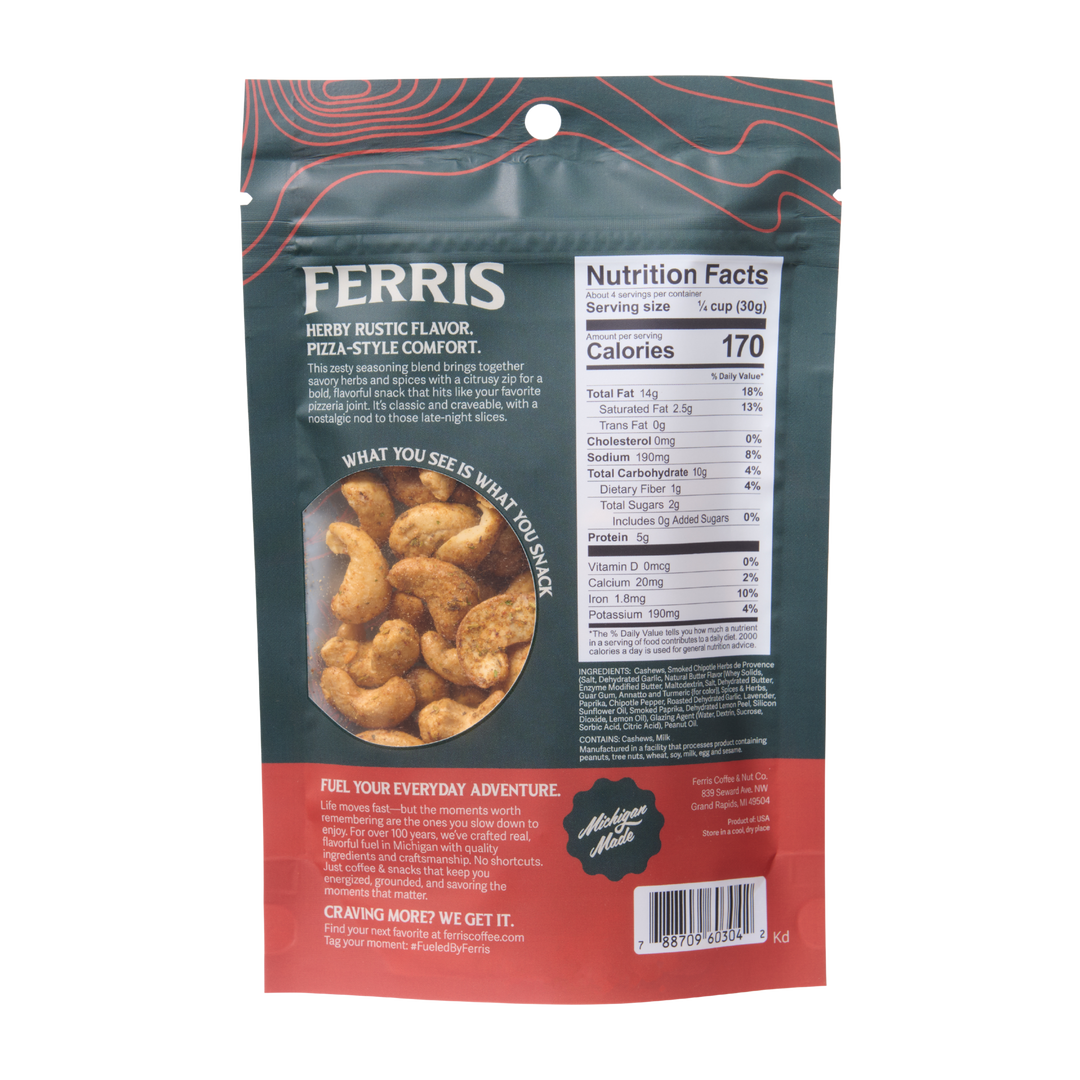 Tuscan Pizza Cashews 4.5 oz.