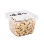 Resealable 9 ounce deli cup of raw jumbo cashews