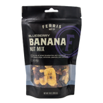 Resealable 10 ounce bag of Blueberry Banana Nut Mix