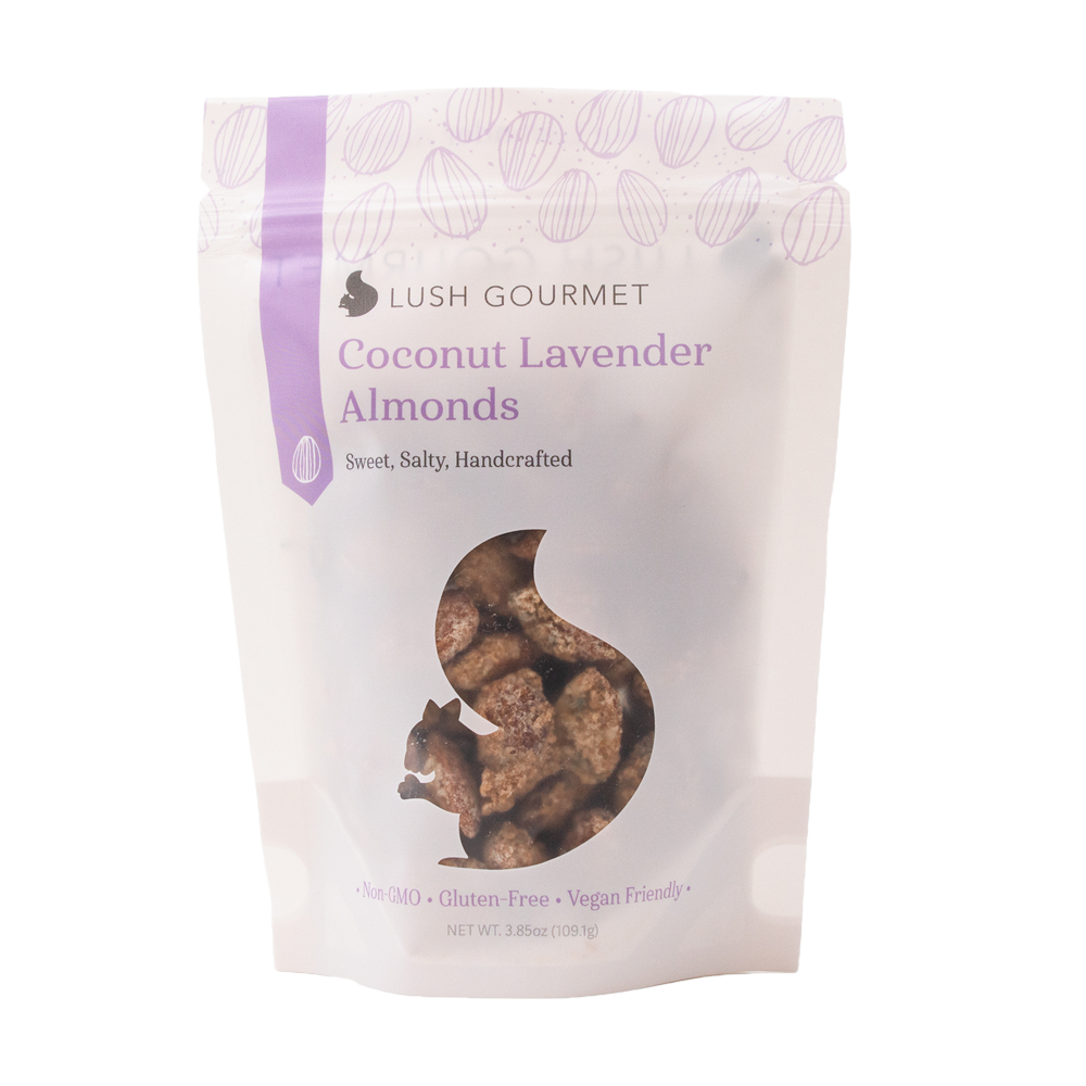 lush gourmet, 3.85-ounce coconut lavendar almonds