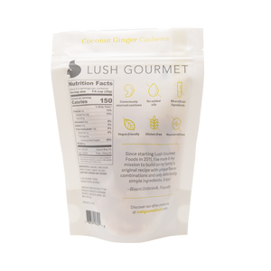 Coconut Ginger Cashews 3.5 OZ - Ferris Coffee & Nut Co.