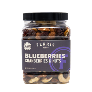 16 ounce resealable jar of raw blueberries, cranberries and nuts