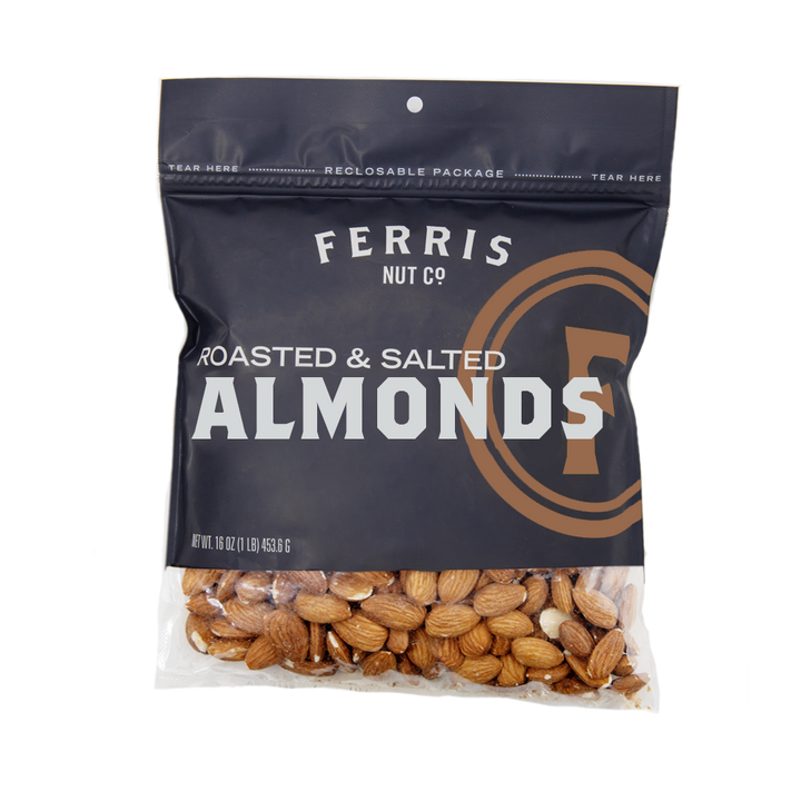 16 ounce resealable bag of roasted salted almonds