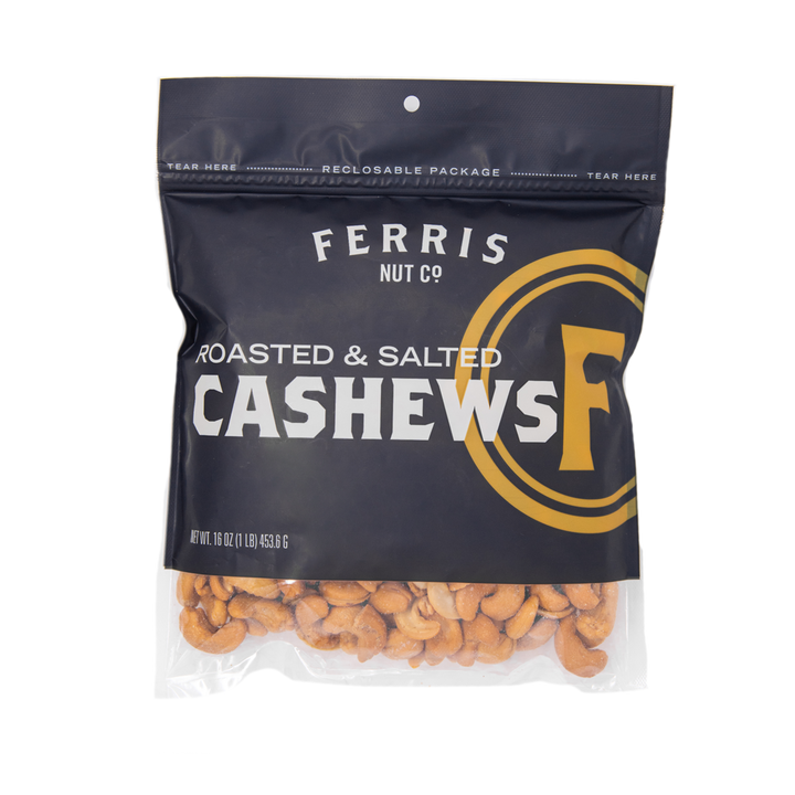 16 ounce resealable bag of roasted salted jumbo cashews