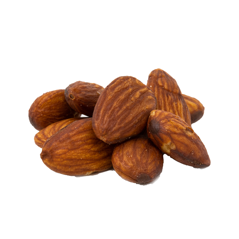 pile of raw, unsalted premium whole almonds